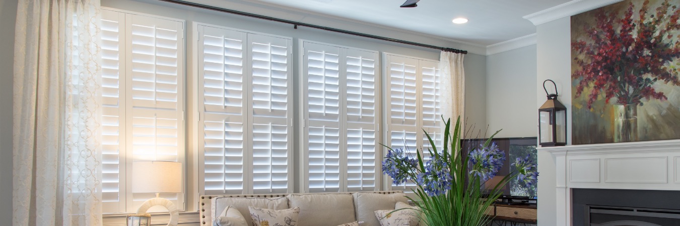 Polywood plantation shutters in Destin living room