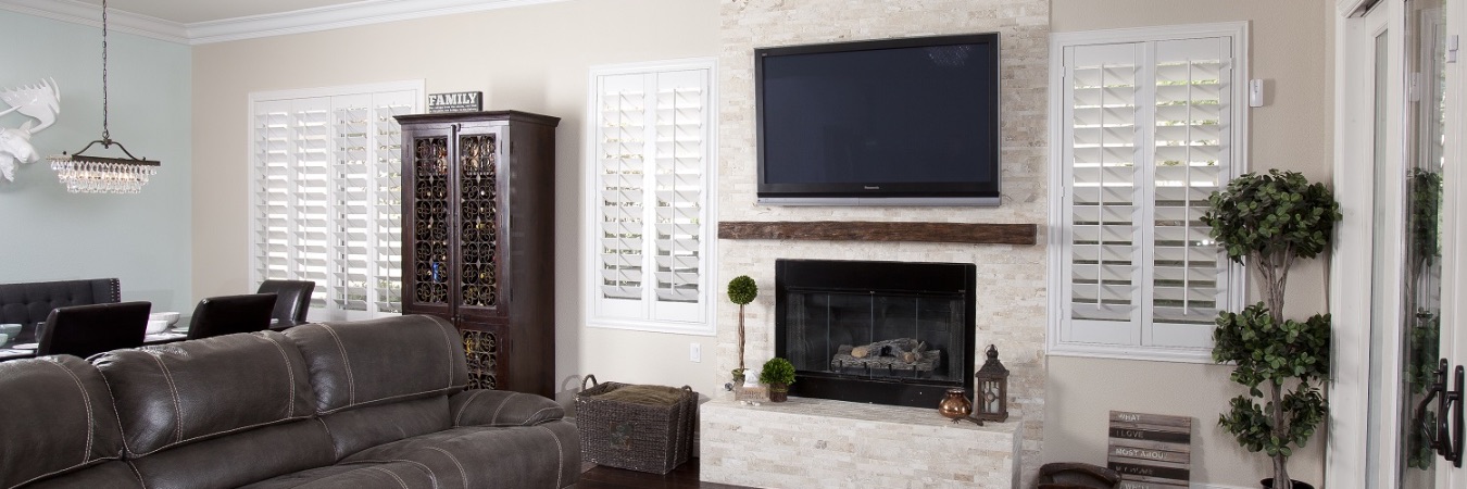 Polywood shutters in a Destin living room