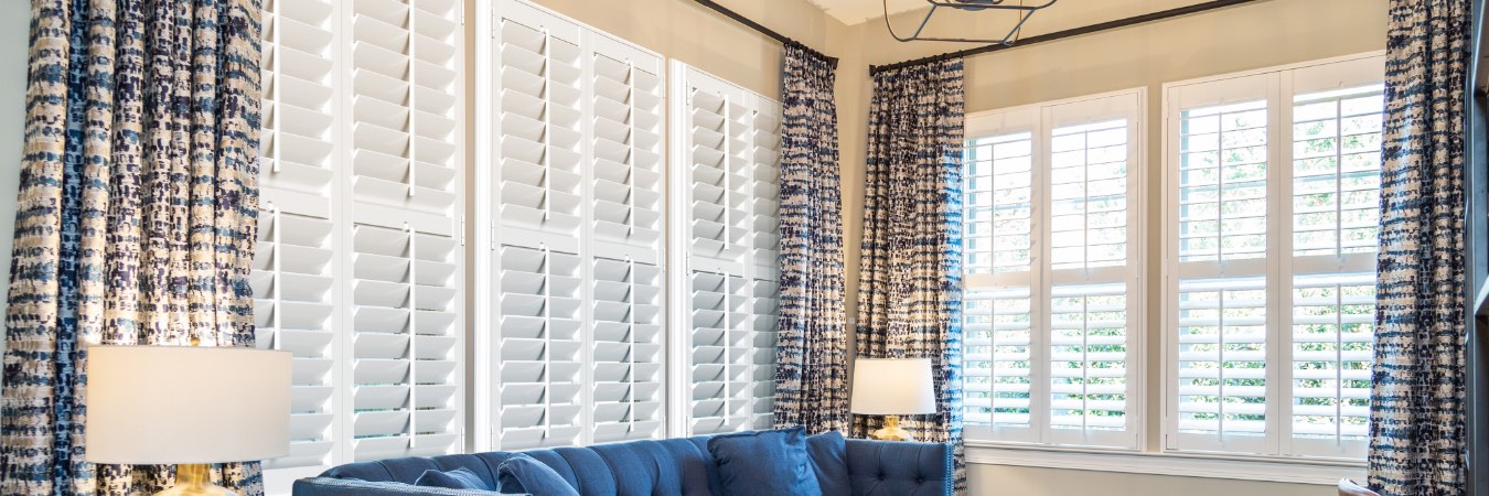 Plantation shutters in Walton County family room