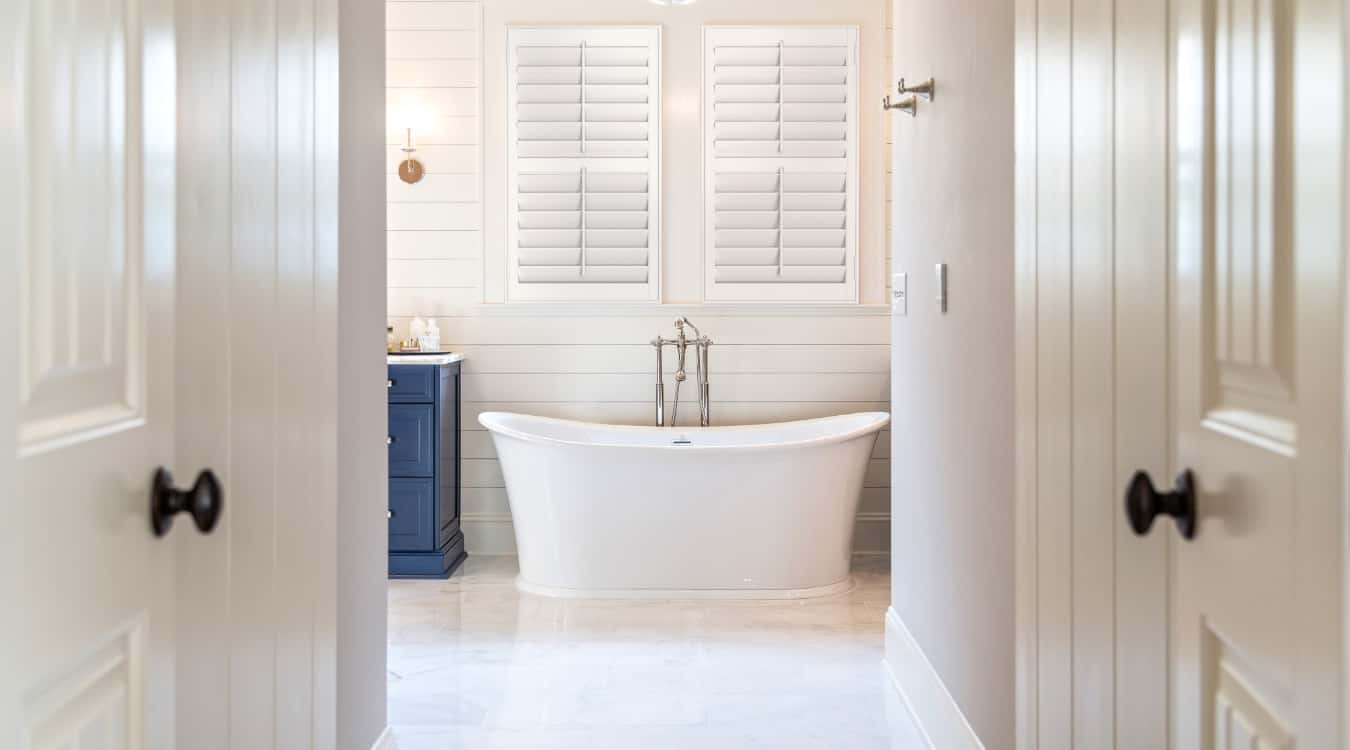 White shutters in bathroom