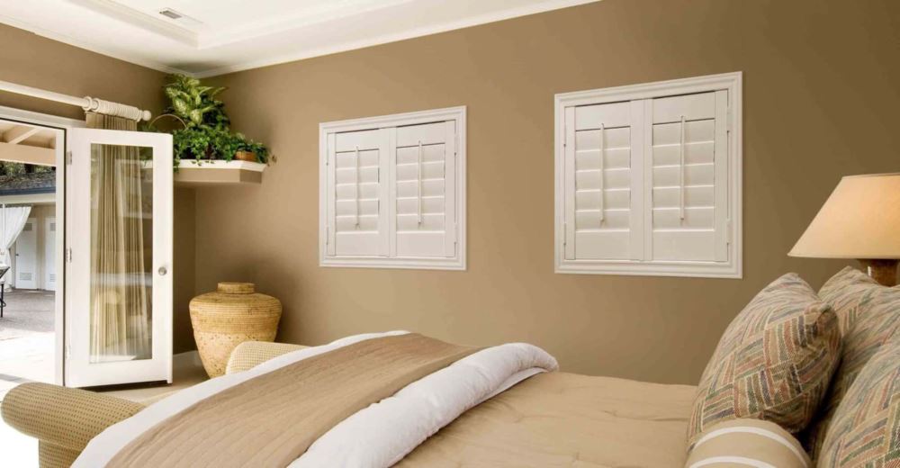 Studio shutters in a bedroom