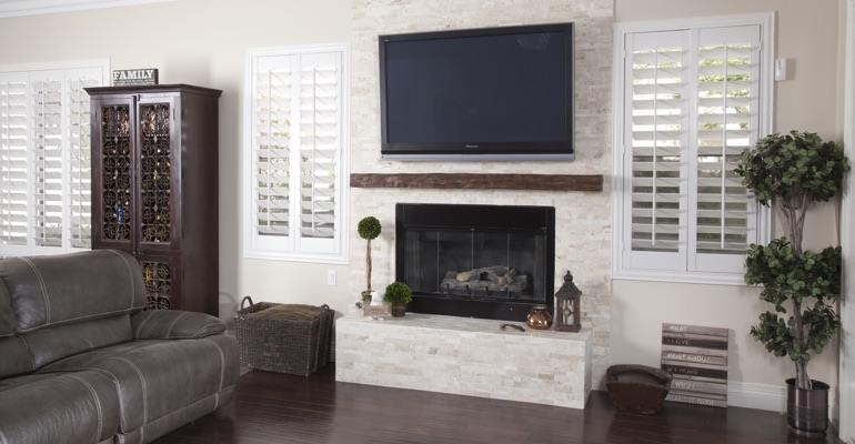 Shutters complement modern houses incredibly well. interior shutters in Destin living room